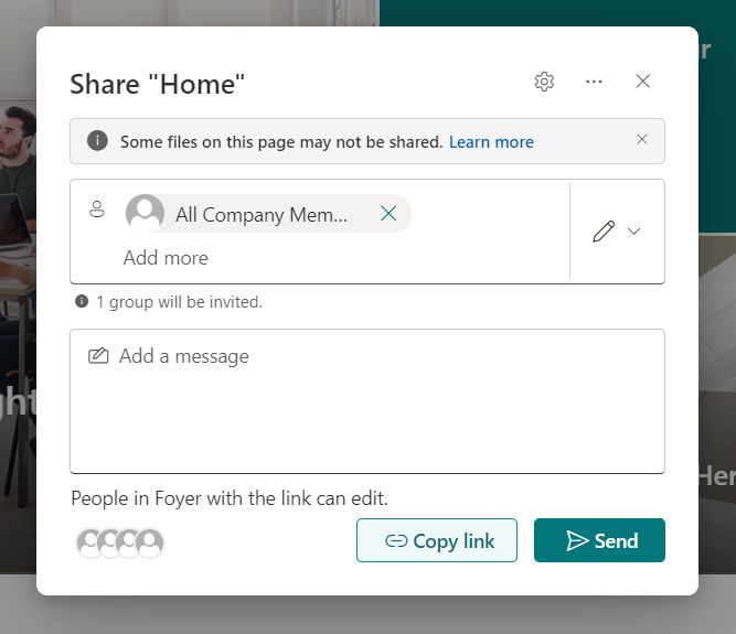 Sharing a SharePoint page with users and groups