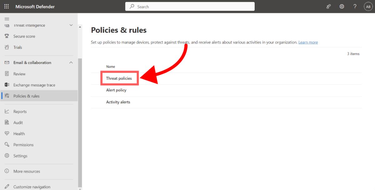 Threat policies in Microsoft 365