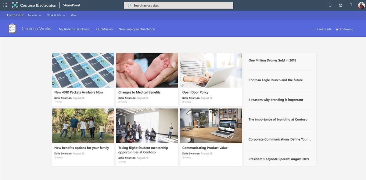 Human Resources Hub SharePoint Example