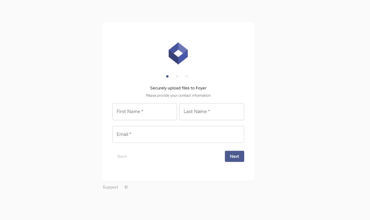 Foyer SafeDrop for Receiving Files From Clients