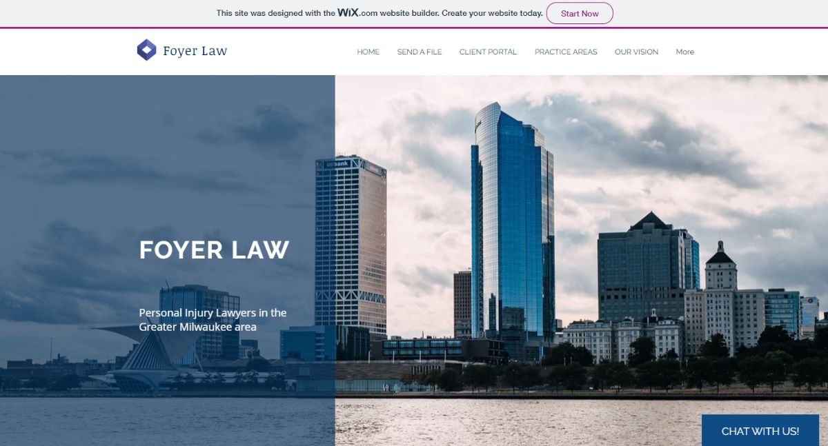 A law firm website made with a website builder