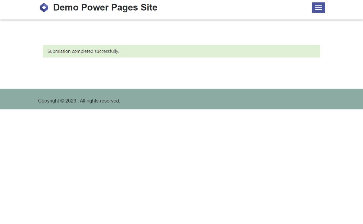 Form submit success page Power Pages