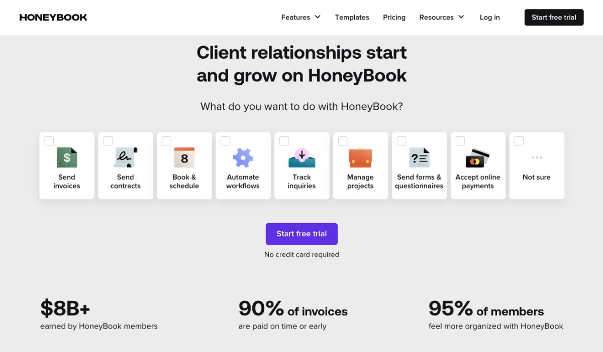 dubsado alternative honeybook