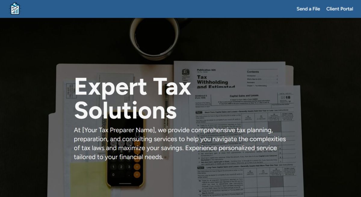 Tax Preparer Website with Foyer