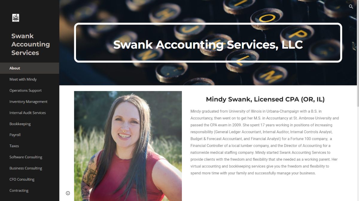 Swank Accounting Service Google Site