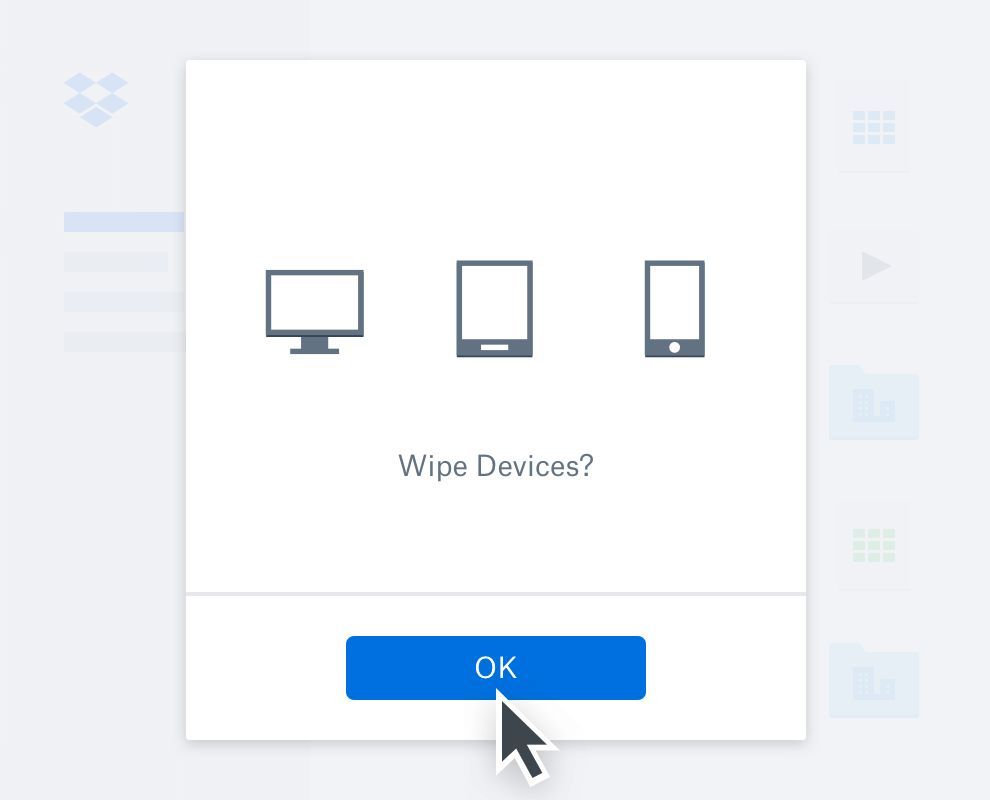 Wiping a device with Dropbox's Remote Wipe feature