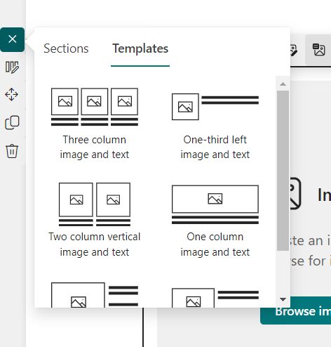 SharePoint sections and templates