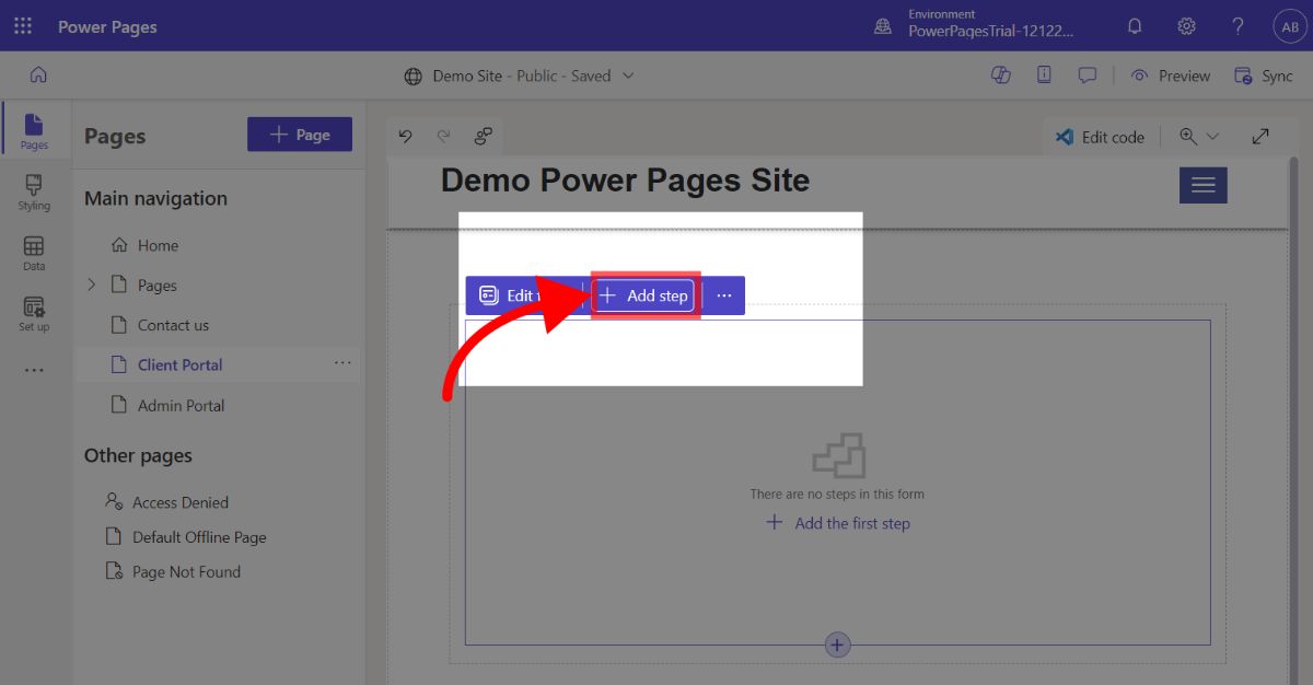 Adding a step to a multistep form in Power Pages