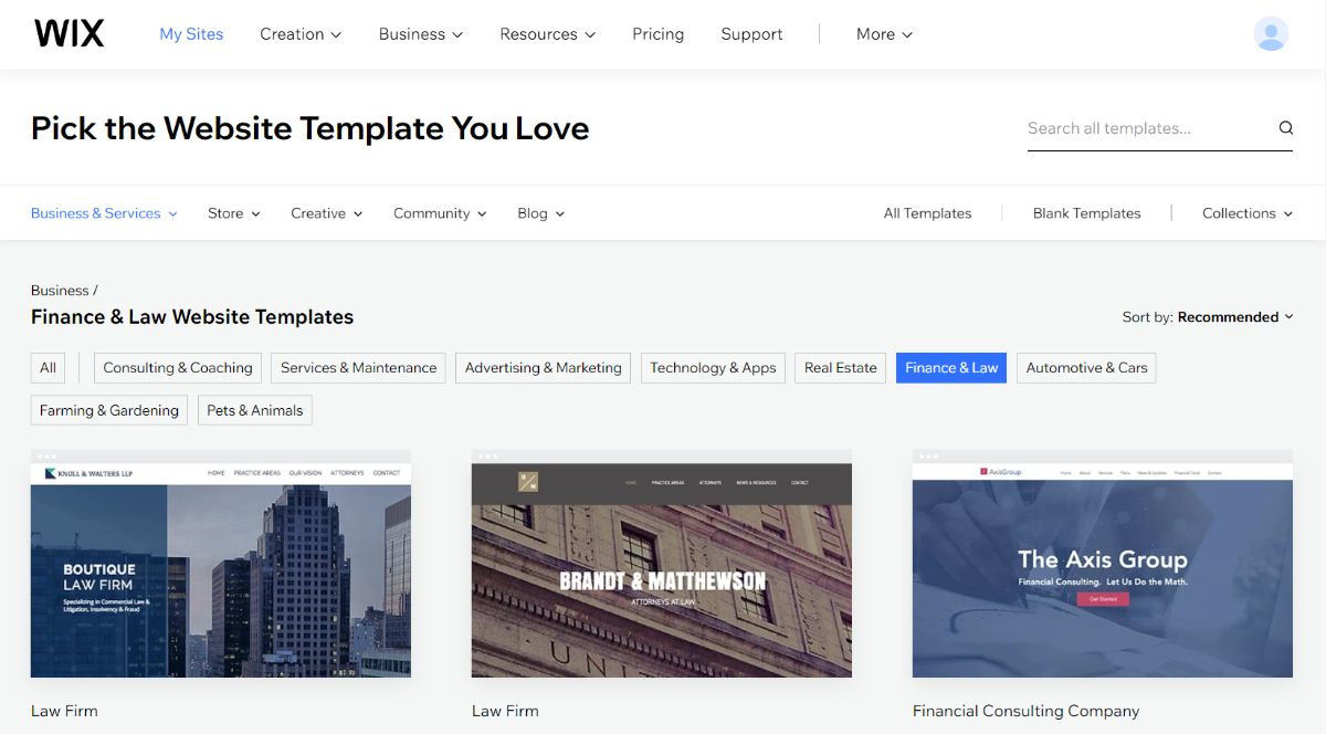Law firm website templates