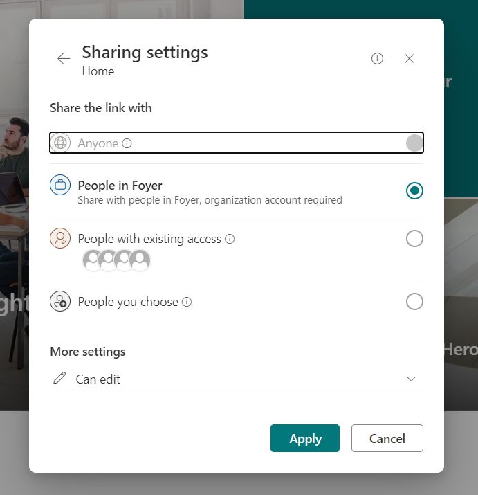 Why is is Share With Anyone greyed out in SharePoint