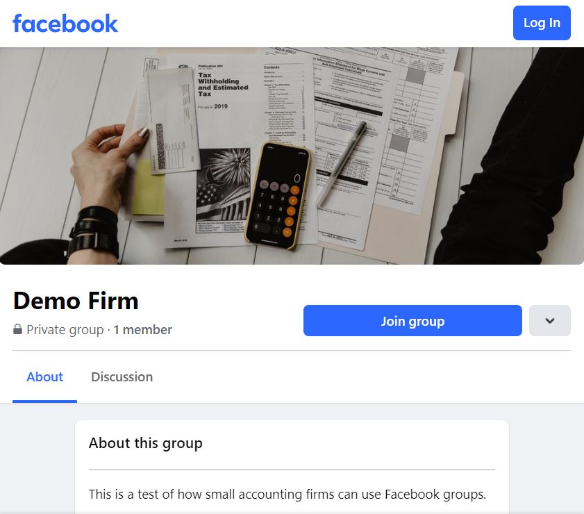 A small accounting business running on Facebook groups