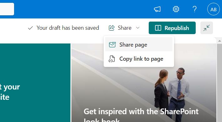 How to share a page in SharePoint