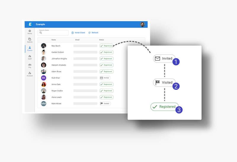 Tracking client registration