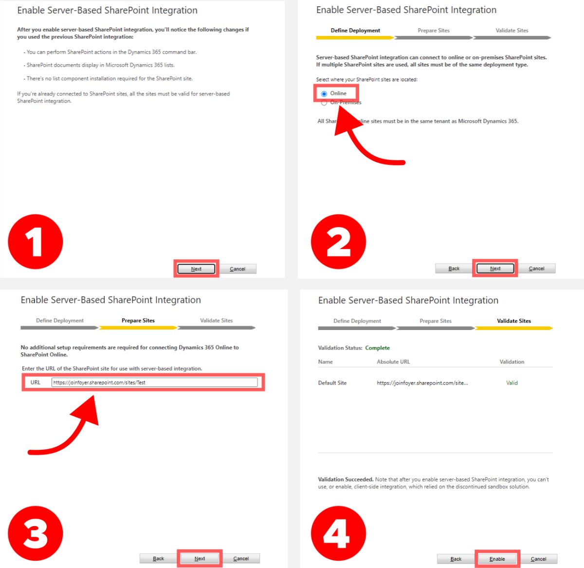 Enabling the Server-Based SharePoint Integration