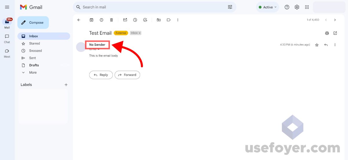 No Sender Email in Gmail