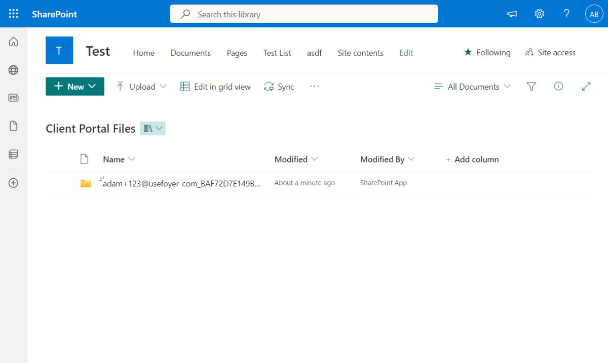 Files uploaded to Client Portal Files in SharePoint