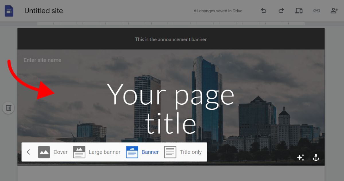 The Page Header Banner in Google Sites