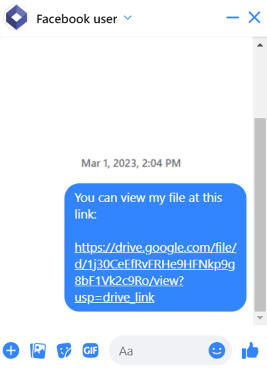 Sharing client files via messenger