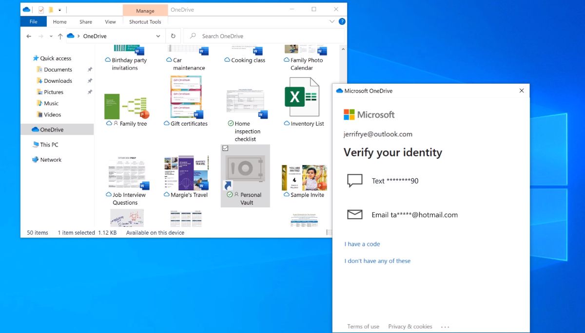 OneDrive Personal Vault on Desktop