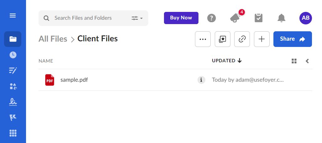 Files uploaded through your box client portal