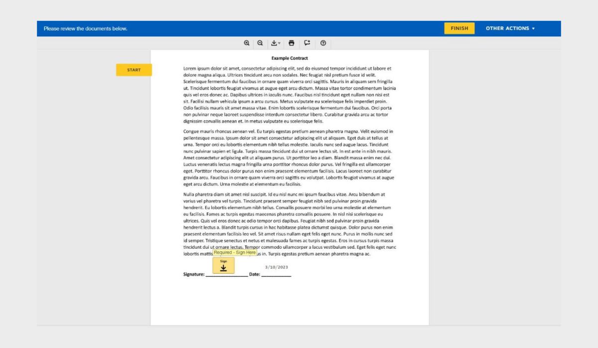 Signing a file with DocuSign