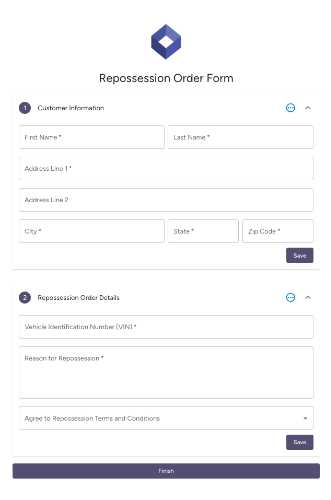 Repossession Order Form